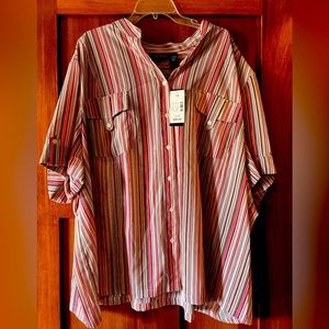 Short sleeve button front